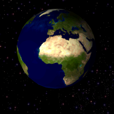 回転する地球のアニメGIF